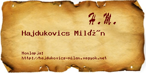 Hajdukovics Milán névjegykártya