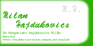milan hajdukovics business card